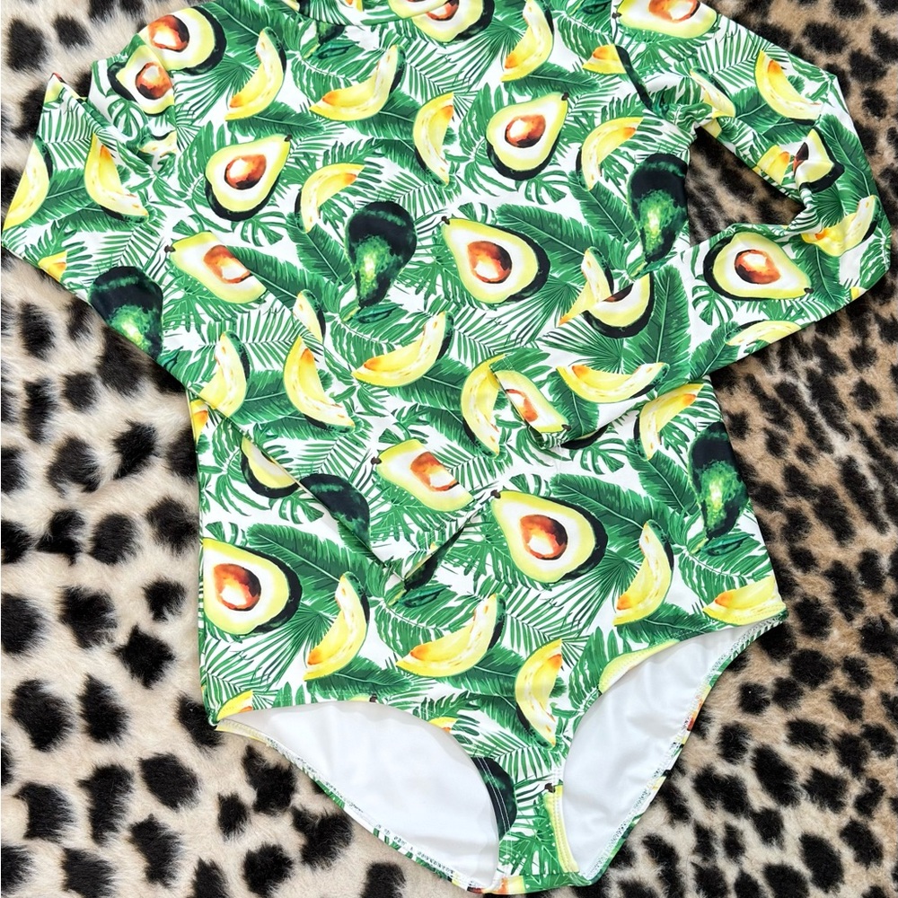Mott50 Green and Yellow Tropical Print Swimsuit